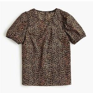 J. Crew Leopard Print Short Sleeve Top Size XXS